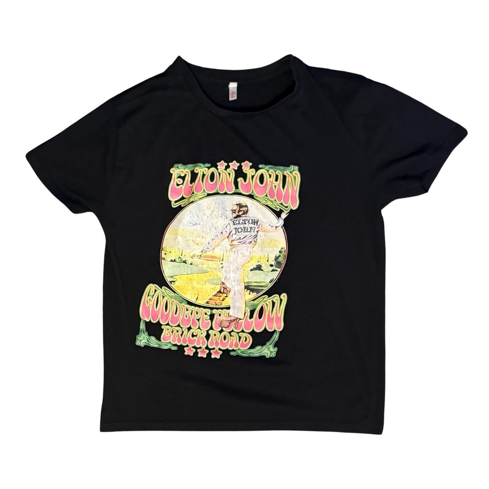 Ash Elton John Goodbye Yellow Brick Road T-Shirt Small Black Graphic Tee